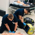 Paramedic Students in simulation lab 