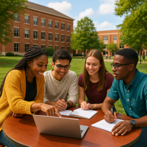 Students at an IAEM meeting (opens full‑size image)